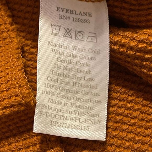 Everlane Organic Cotton Thermal Henley Top/Shirt - Picture 10 of 10